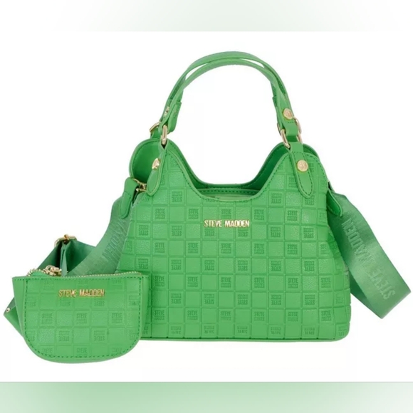 Steve Madden Handbags - Steve Madden Embossed Purse With Matching Coin Wallet Green
